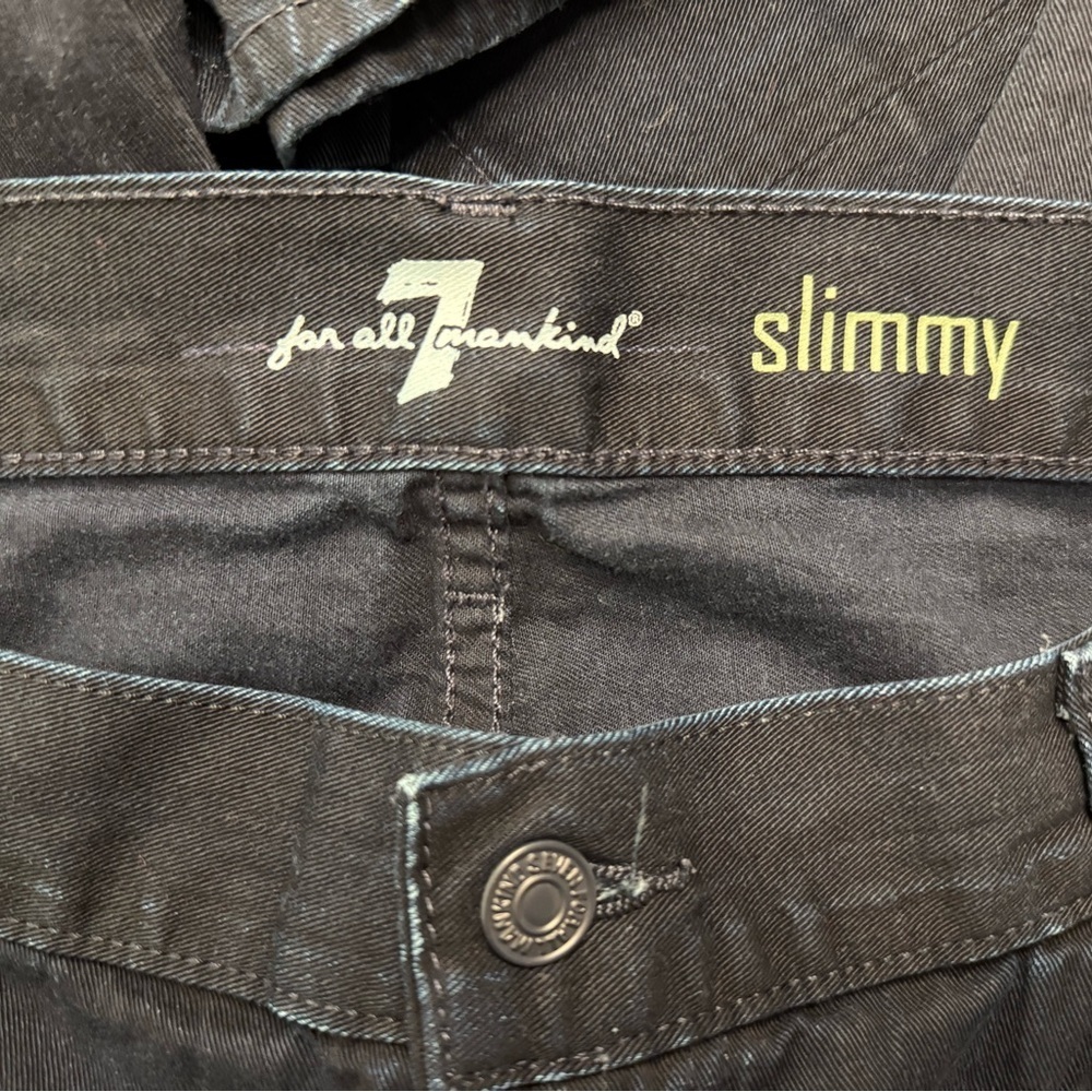7 For All Mankind Slimmy Jeans Men’s 40 Dark Wash Made in USA - Picture 2 of 4